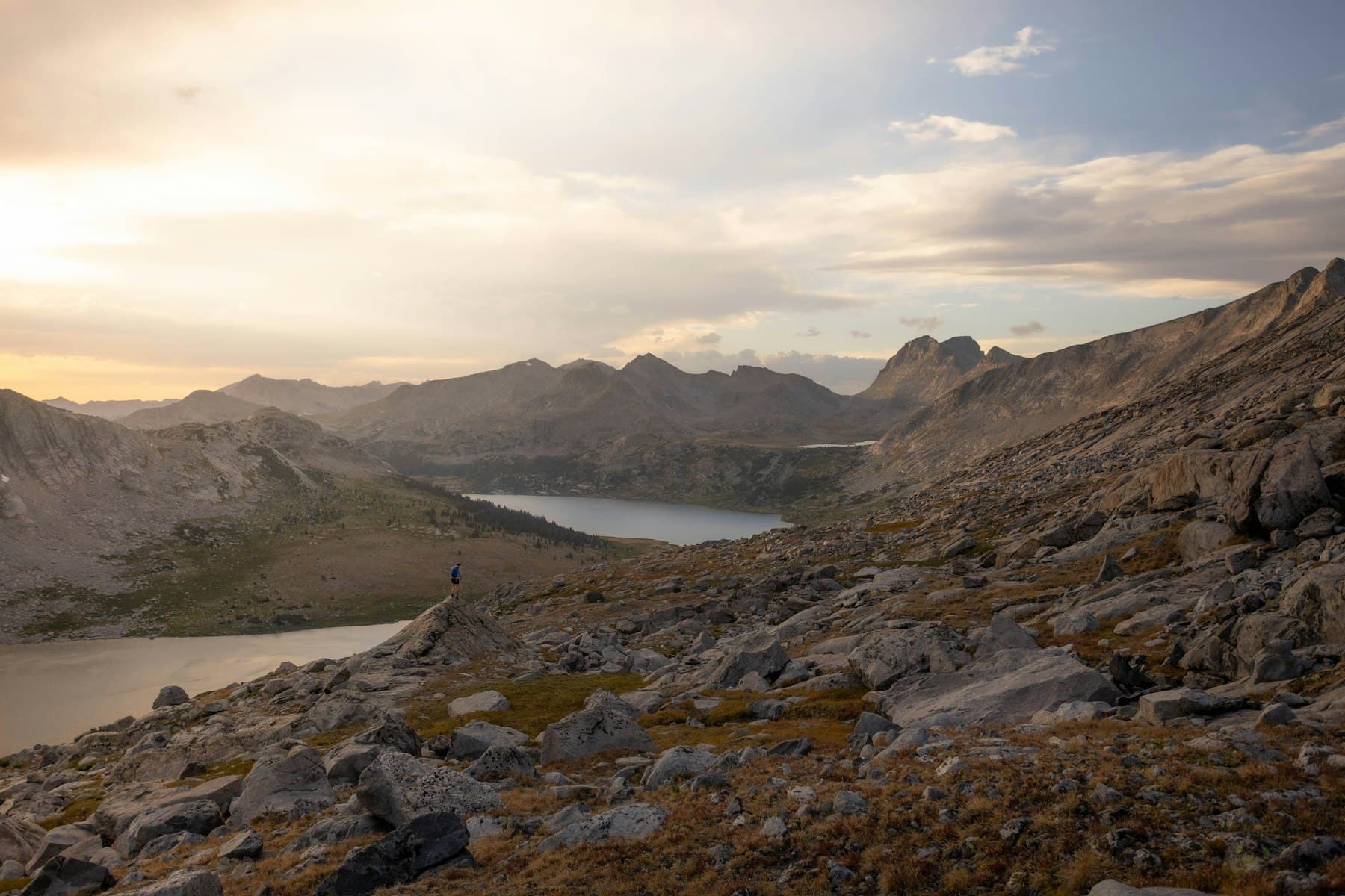 Mountain landscape at sunset